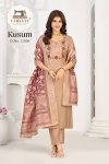 Kusum By Varsaat Glass Slub Kurti With Bottom Dupatta